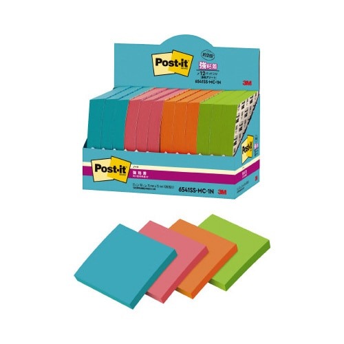 強粘着マルチカラー１　７５×７５　４色　１２冊画像