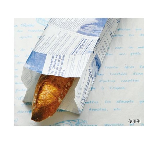 バケット袋 フランスパン紙袋ヨーロピアン柄(ブルー)No.170ヨーロピアン 大阪ポリエチレン販売 [ケース販売]画像