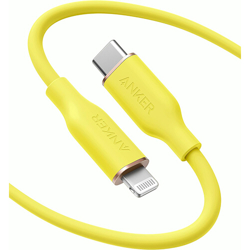 ANKER　PowerLine　III　Flow　USB-C&ライトニングケーブル　1.8m　レモンイエロー　1本画像