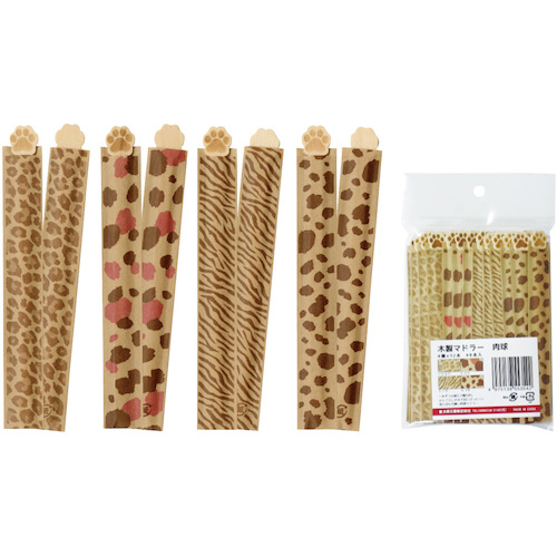 木製ﾏﾄﾞﾗｰ 肉球 袋入 1袋(48本)画像