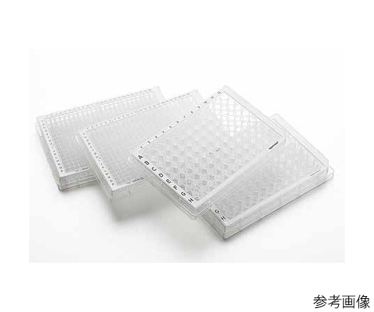 Microplate 96/F, カラーレス, RecoverMax® ウェルデザイン, PCR clean, 80 枚（5袋×16 枚） 透明なウェルが整然と並んでいる状態