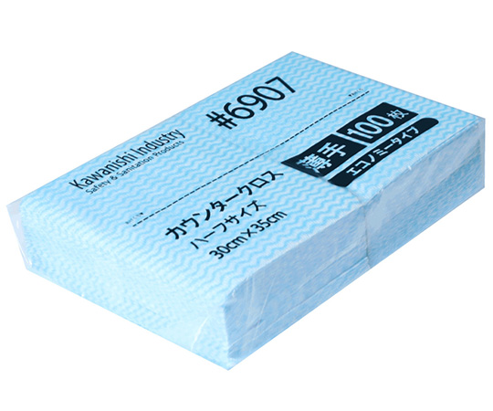 カウンタークロスエコノミー薄手ハーフ　100枚入　ブルー画像