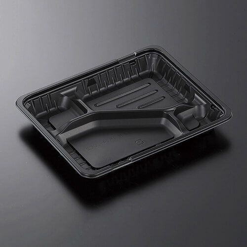 中央化学 幕の内・弁当容器 CTガチ弁L IK24-20C2 BK 本体 黒 50枚画像