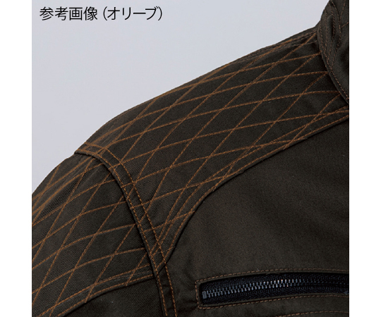 空調服長袖ブルゾン　シルバー　LL 光沢のあるシルバーの表面、フード付きで前開きの長袖デザイン