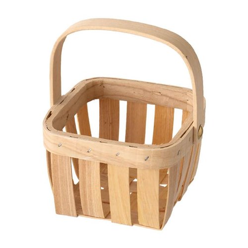 ラッピング用品 WSB-BKS ウッドスリットバスケット/ハンドル付-S(6個) ヘッズ画像