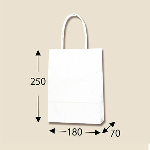 お菓子や小物に！出し入れスムーズな手提げ紙袋（白）