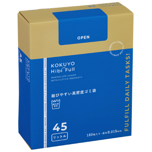 ﾋﾋﾞﾌﾙ 結びやすい高密度ｺﾞﾐ袋 45L 半透明 1箱(100枚)画像