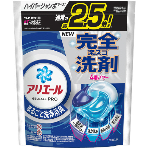 ｱﾘｴｰﾙ ｼﾞｪﾙﾎﾞｰﾙﾌﾟﾛ つめかえ用 ﾊｲﾊﾟｰｼﾞｬﾝﾎﾞ 1ﾊﾟｯｸ(28個)画像