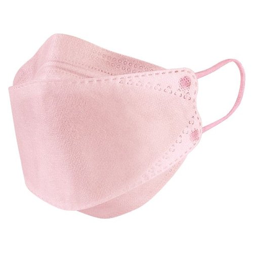 サージカルマスク TB399 3Dサージカルマスク プレミアム ピンク つばさ [ケース販売] パッケージが斜めから見える状態、全体が明るいピンク色でデザインされています。