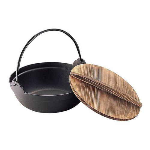 いろり鍋 囲炉裏鍋 おもてなしグルメ ほっかほかの鉄鍋 27cm 木蓋付き IH対応