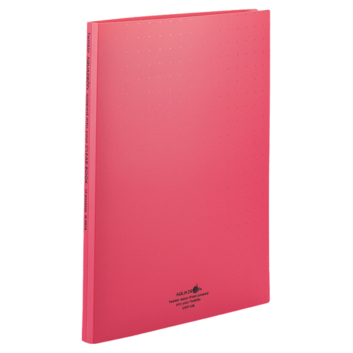 AQUA DROPs ｸﾘﾔｰﾌﾞｯｸ(ﾎﾟｹｯﾄ交換ﾀｲﾌﾟ) A4ﾀﾃ 30穴 15ﾎﾟｹｯﾄ付属 赤 1冊画像