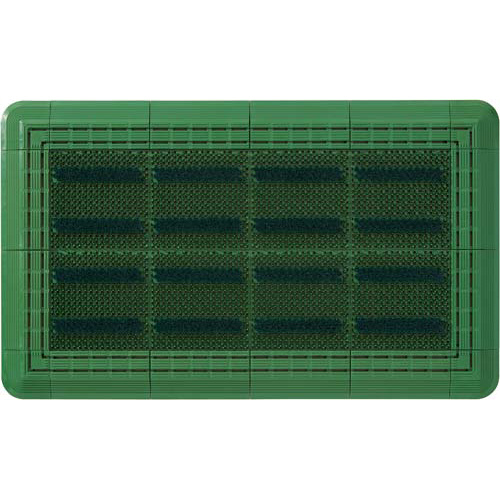 エバックブラシハードマット450×750 グリーン しっかりとした質感のマットが広がる緑色の表面