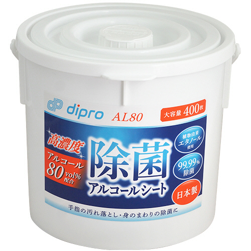 除菌ｱﾙｺｰﾙｼｰﾄ 高濃度AL80 本体 1個(400枚)画像
