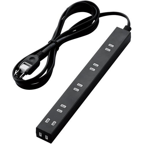 広々タップ　６個口　３．０ｍ　ブラック画像