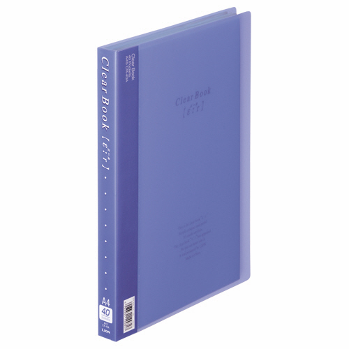 ｸﾘｱｰﾌﾞｯｸ(ｴｰﾙ) A4ﾀﾃ 40ﾎﾟｹｯﾄ 背幅27mm ﾌﾞﾙｰ 1冊画像