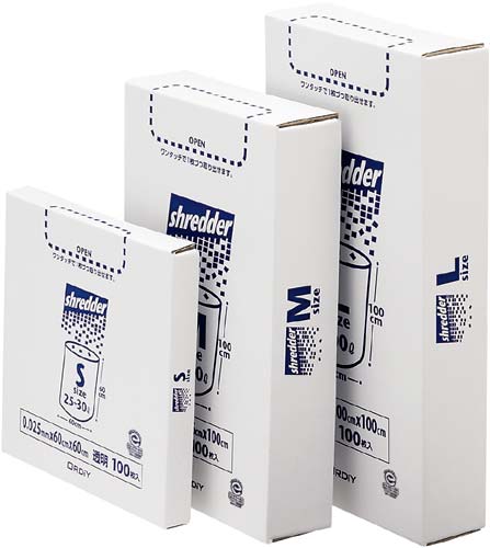 シュレッダー用ポリ袋　Ｓ　ＢＯＸ　透明　１００枚画像