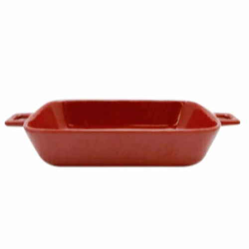 グラタン皿 23cm 持ち手付き レクタングル HINATA 皿 食器 洋食器 耐熱 陶器 レッド画像