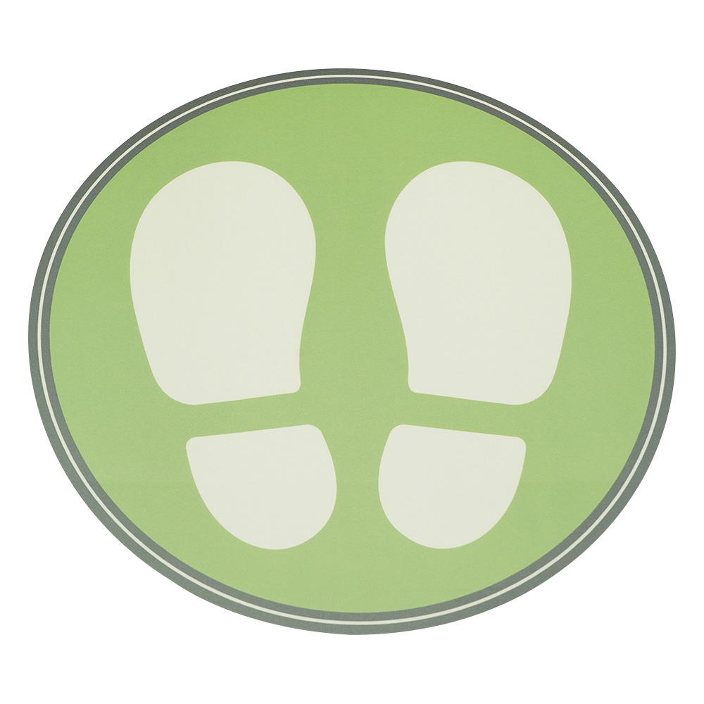 フロア誘導シール　丸　グリーン　Φ210mm画像