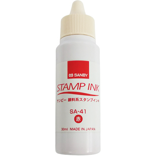 顔料系ｽﾀﾝﾌﾟ台 補充ｲﾝｸ 30mL 赤 1個画像