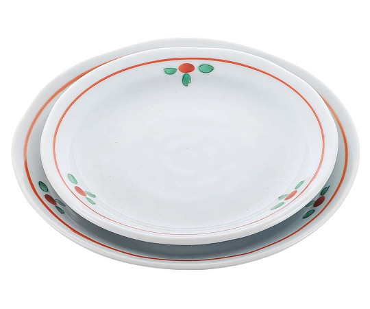 和食器コレクション　赤絵花紋　丸皿4寸画像