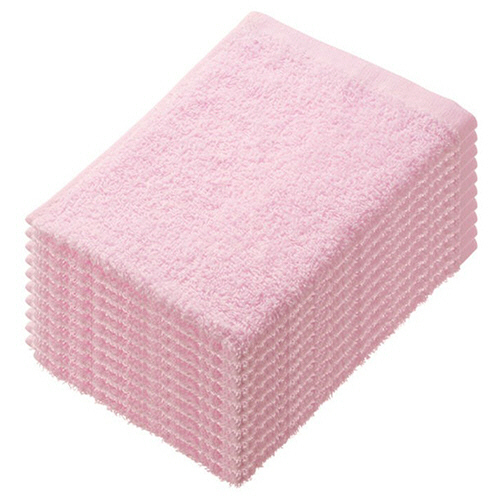 少し厚手のおしぼりﾀｵﾙ ﾋﾟﾝｸ 1ﾊﾟｯｸ(10枚)画像