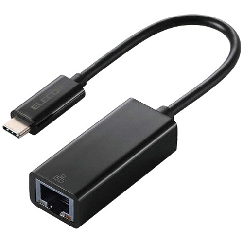 USB-C 1Gbps有線LANアダプター ブラック (RoHS指令準拠10物質) 1個