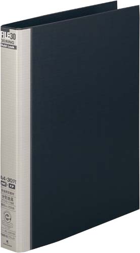 ダブロックファイル黒Ａ４縦３０穴背幅３８ｍｍ６冊画像