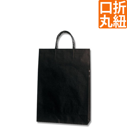 手提げ紙袋（黒・口折丸紐・幅320×マチ115×高さ450mm）画像