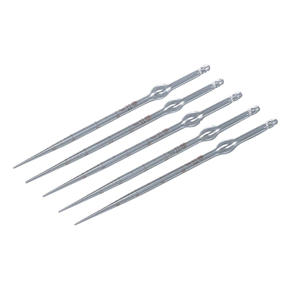 駒込ピペット（見やすい印刷目盛・硬質ガラス製）　1mL　10本入画像