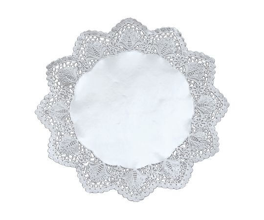 ドイリー　銀丸型レースペーパー（100枚入）　8号画像