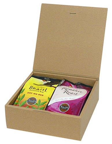 ブック型ギフトボックス（茶・188×185×67mm）画像