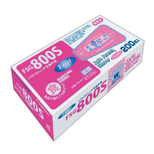 ポリ手袋 フジソフトストレッチ抗菌手袋 S画像