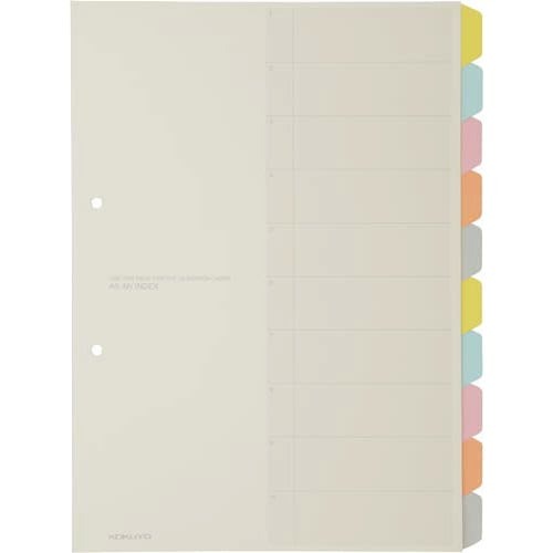 カラー仕切カード　Ａ４縦　２穴　１０山　３０組画像