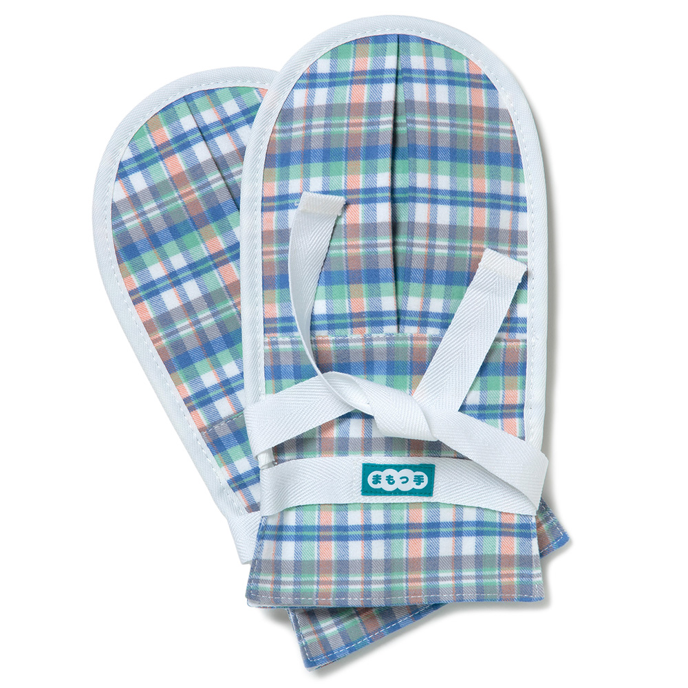 抑制手袋（まもっ手タック付）　グリーン系チェック画像