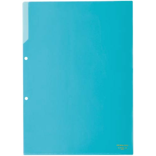 クリヤーホルダー（２穴あき）　Ａ４　青　５枚画像