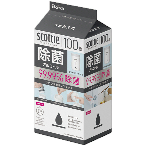 ｽｺｯﾃｨ ｳｪｯﾄﾃｨｼｭｰ 除菌 ｱﾙｺｰﾙﾀｲﾌﾟ つめかえ用 1ﾊﾟｯｸ(100枚)画像