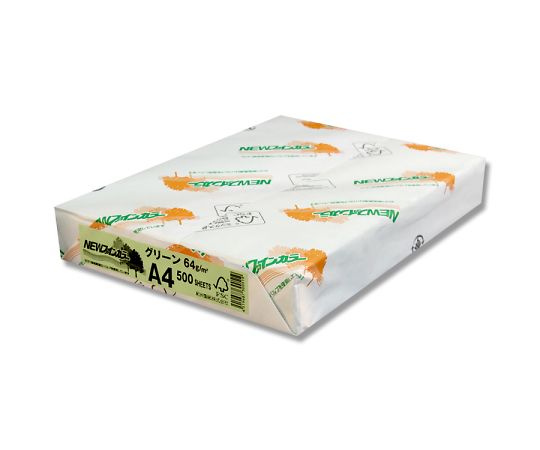 コピー用紙 NEWファインカラー(国産) A4 グリーン 500枚画像