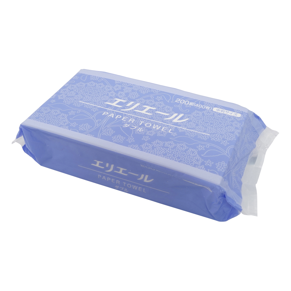 ペーパータオル（エリエール・中判）ダブル 200組 1袋（200枚入）画像
