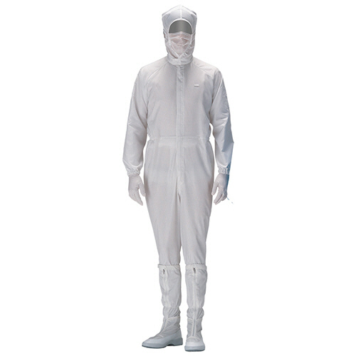 作業服 ｸﾘｰﾝｳｪｱ ﾌｰﾄﾞ一体型つなぎ服 C1550W ﾎﾜｲﾄ LL 1着画像