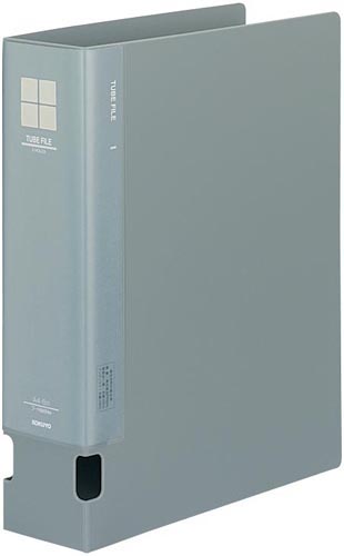 チューブファイルＰＰ灰Ａ４縦背幅７４ｍｍ　４冊