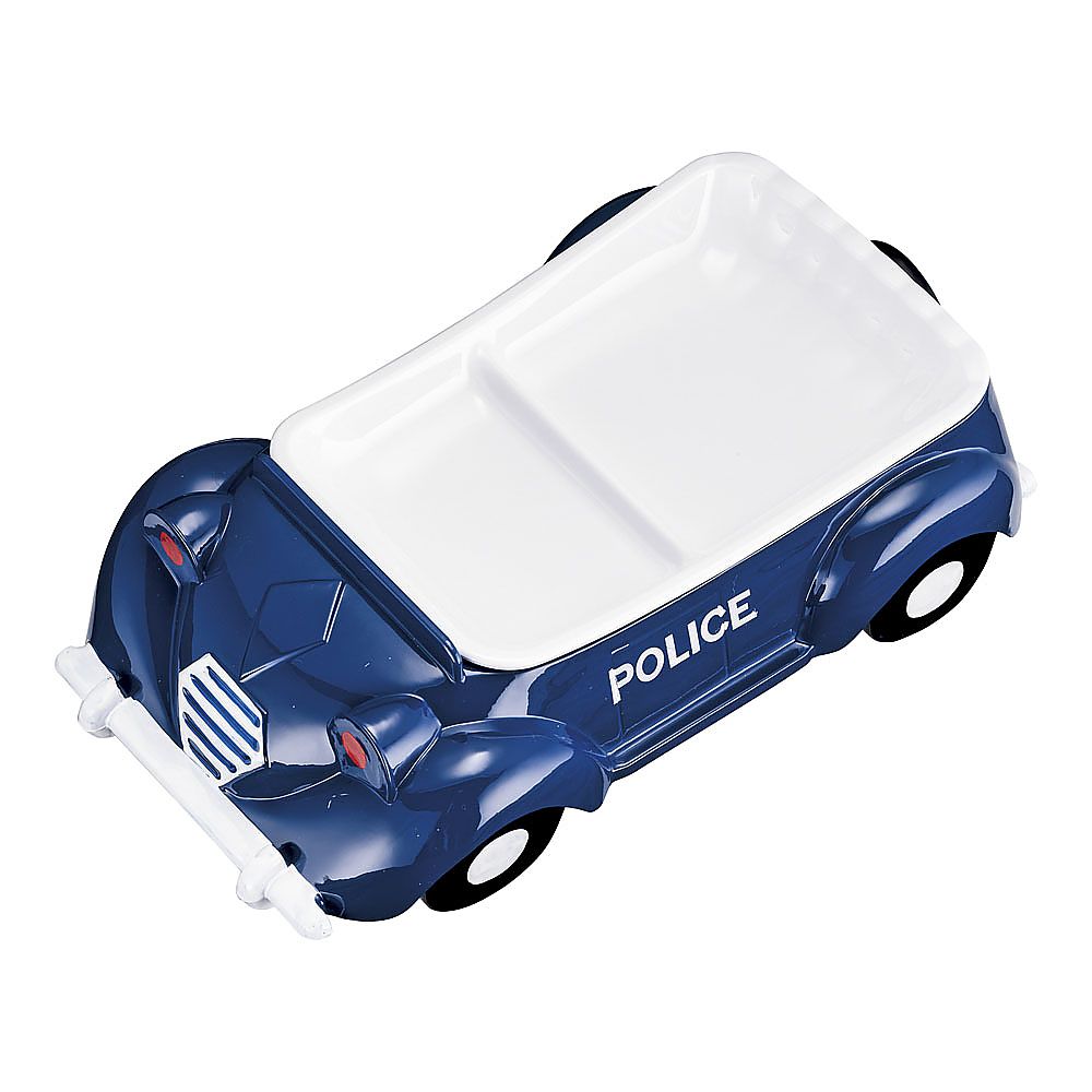 メラミンお子様ランチ皿 オープンカー ポリスカー（青）