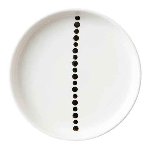 プレート L 20cm ドット 白 磁器 食器 ラインドット画像