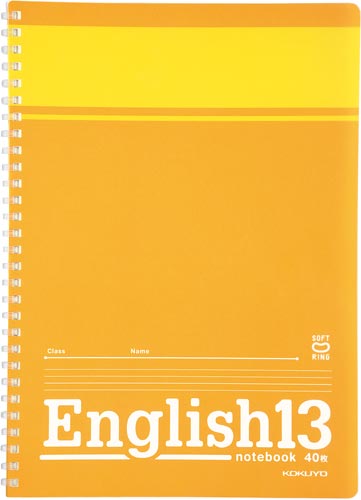 ソフトリングノート　Ｂ５　英語罫１３段　４０枚画像