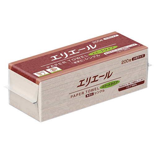 ｴﾘｴｰﾙ ﾍﾟｰﾊﾟｰﾀｵﾙ ｽﾏｰﾄﾀｲﾌﾟ 無漂白ｼﾝｸﾞﾙ 小判 200枚/ﾊﾟｯｸ 1ｾｯﾄ(42ﾊﾟｯｸ)画像