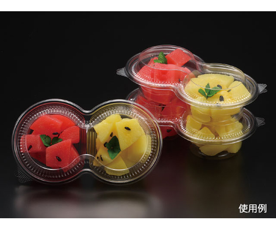 惣菜容器 PS BPコンビカップ2M 本体 クリア 50枚×16パック入 透明なカップが重ねて配置された様子