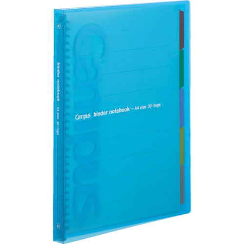 ｷｬﾝﾊﾟｽｽﾗｲﾄﾞﾊﾞｲﾝﾀﾞｰ(ｽﾘﾑﾀｲﾌﾟ) A4ﾀﾃ 30穴 65枚収容 背幅20mm 青 1冊画像