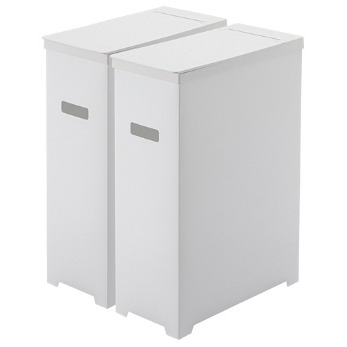 ｽﾘﾑ蓋付きｺﾞﾐ箱 ﾀﾜｰ ﾎﾜｲﾄ 1ﾊﾟｯｸ(2個)画像