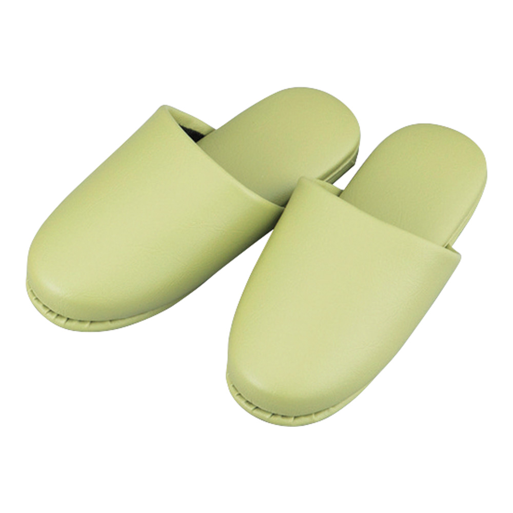シボナシレザー風スリッパ（子供用） ライトグリーン 5足入画像