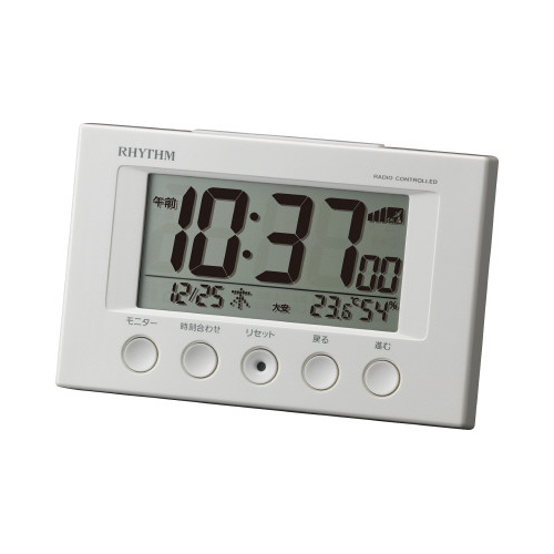 リズム多機能電波時計フィットウエーブスマート　白
