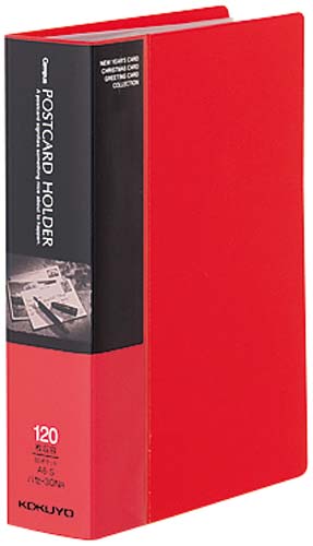 ポストカードホルダーＡ６縦台紙６０枚　赤